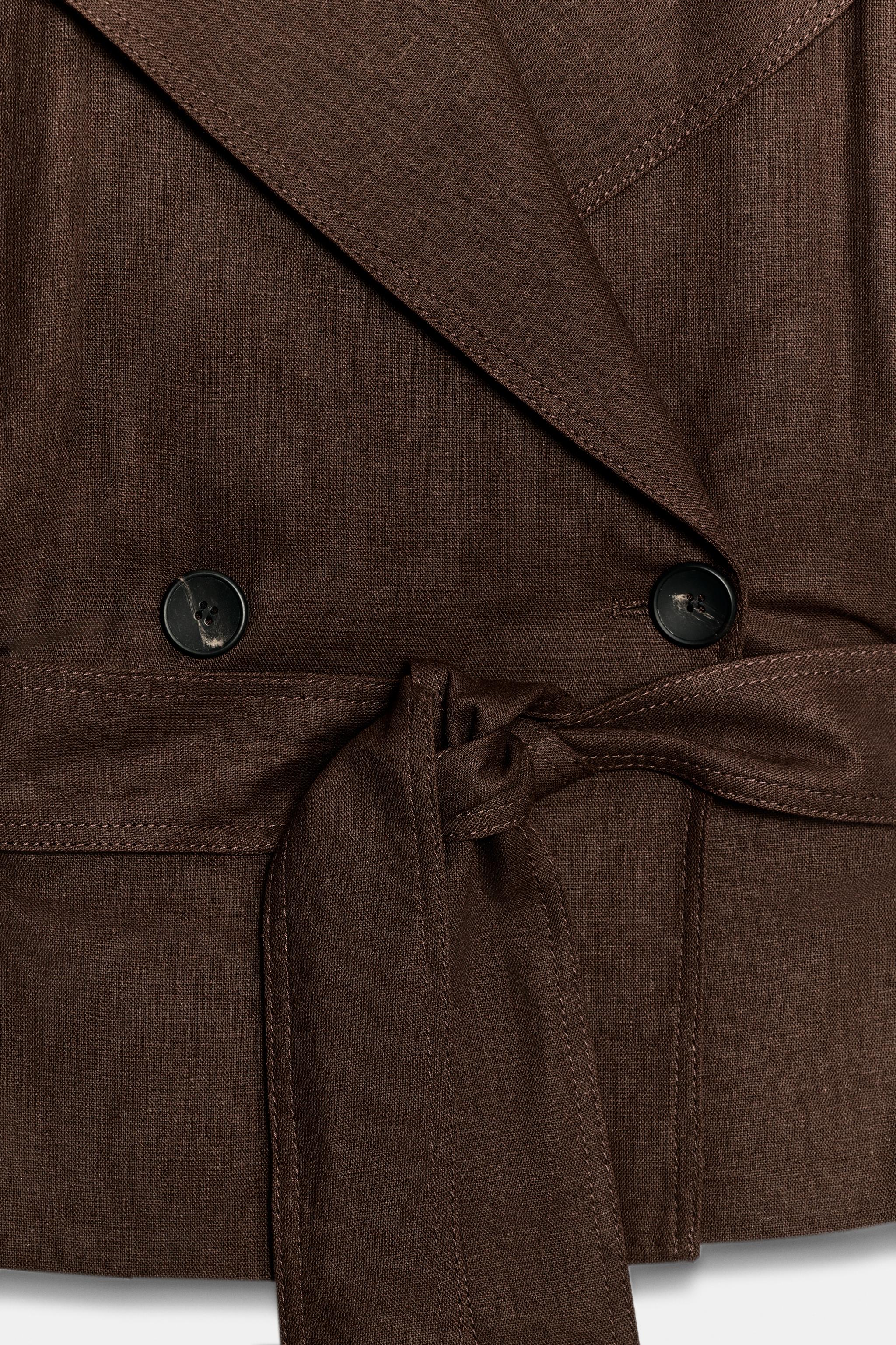 BELTED DOUBLE-BREASTED LINEN VEST